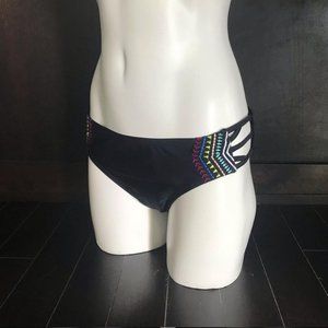 California Waves strappy side bikini bottom black